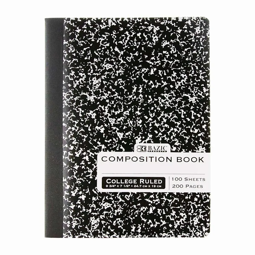 Bazic 1-Subject Composition Notebooks, College Ruled, 100 Sheets, Multicolor, 12/Bundle (BAZ5050-12)