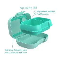 bentgo Kids Snack Container, Aqua, 12 oz. (BGKDSNK-A)