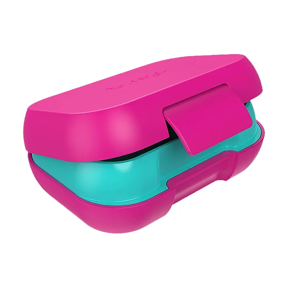bentgo Kids Snack Container, Fuchsia/Teal, 12 oz. (BGKDSNK-F)