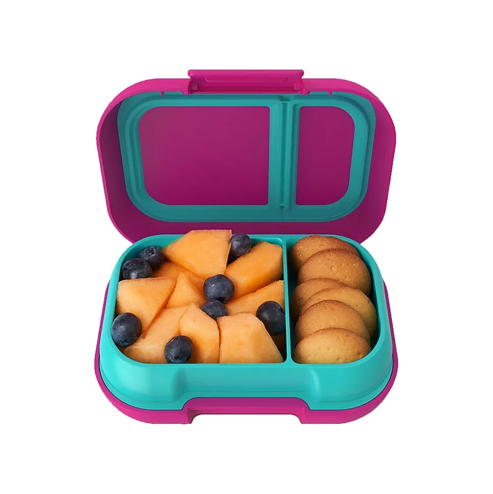 bentgo Kids Snack Container, Fuchsia/Teal, 12 oz. (BGKDSNK-F)