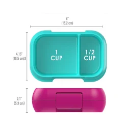 bentgo Kids Snack Container, Fuchsia/Teal, 12 oz. (BGKDSNK-F)