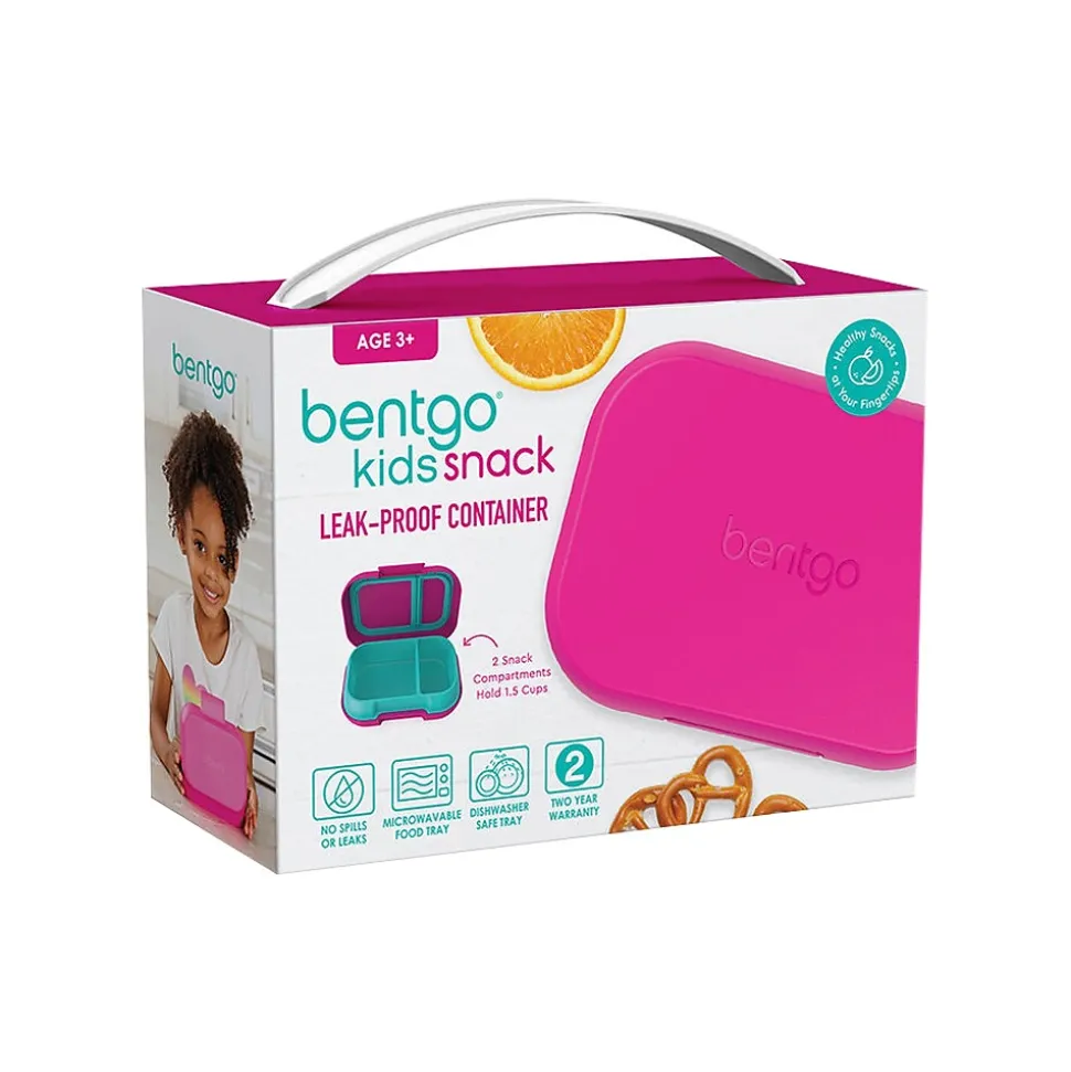 bentgo Kids Snack Container, Fuchsia/Teal, 12 oz. (BGKDSNK-F)