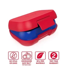 bentgo Kids Snack Container, Red/Royal, 12 oz. (BGKDSNK-R)