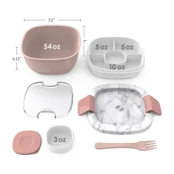 bentgo Salad Container, Blush Marble, 54 oz. (BGOSAL-M)