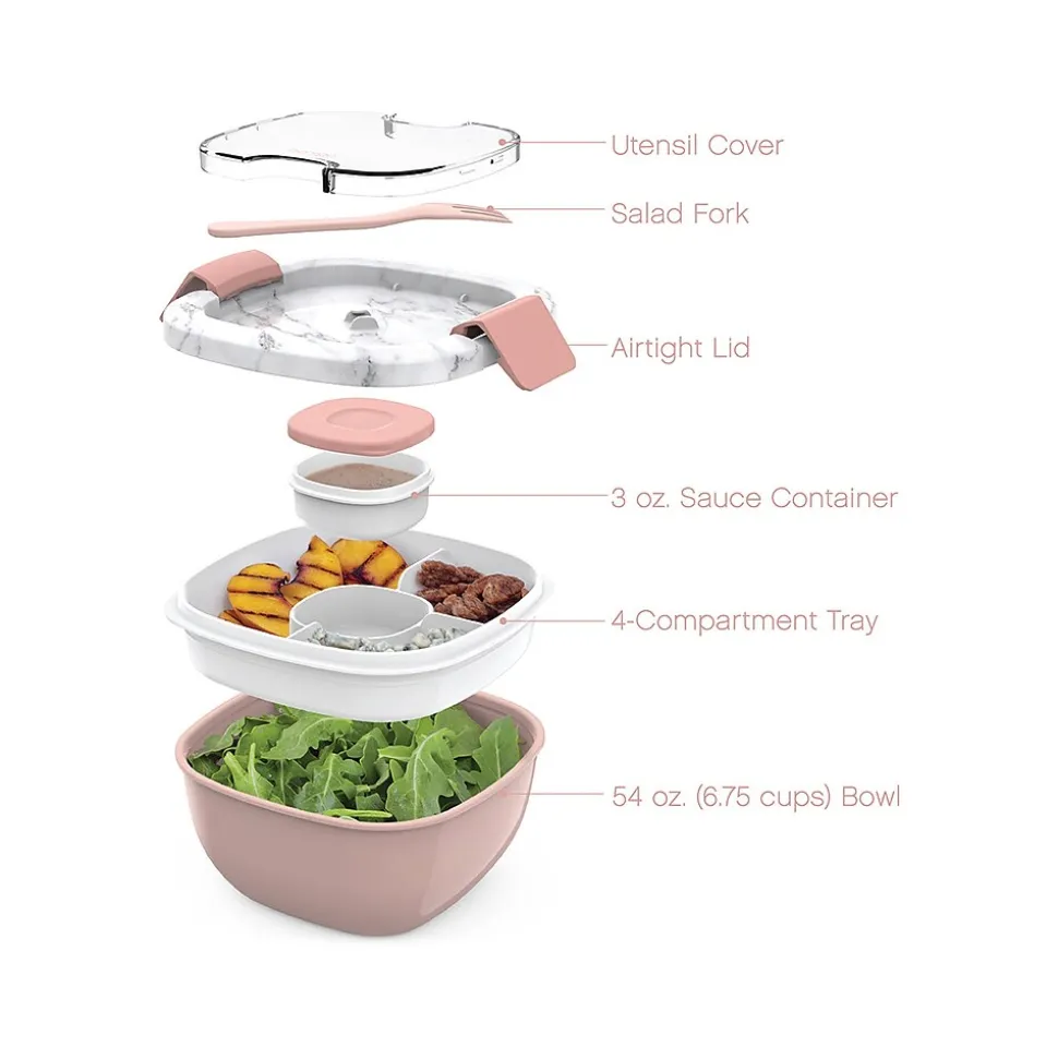 bentgo Salad Container, Blush Marble, 54 oz. (BGOSAL-M)
