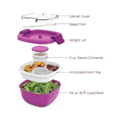 bentgo Salad Container, Purple, 54 oz. (BGOSAL-P)