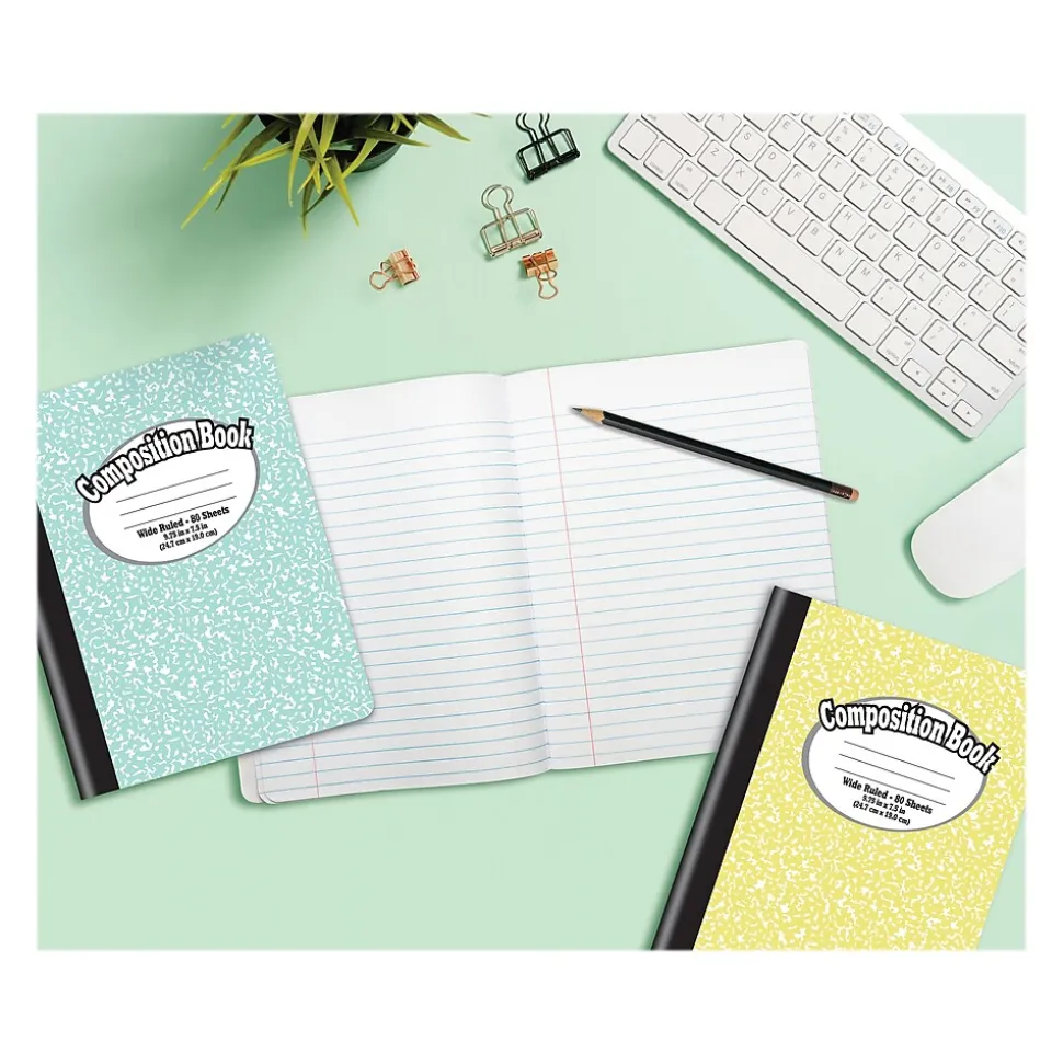 Better Office Composition Notebooks, 7.5" x 9.75", Wide Ruled, 80 Sheets, 6/Pack (25266-6PK)