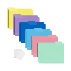 Better Office Heavy-Duty File Folders, 1/3-Cut Tab, Letter Size, Polypropylene, Pastel Rainbow, 12/Pack (89023-12PK)