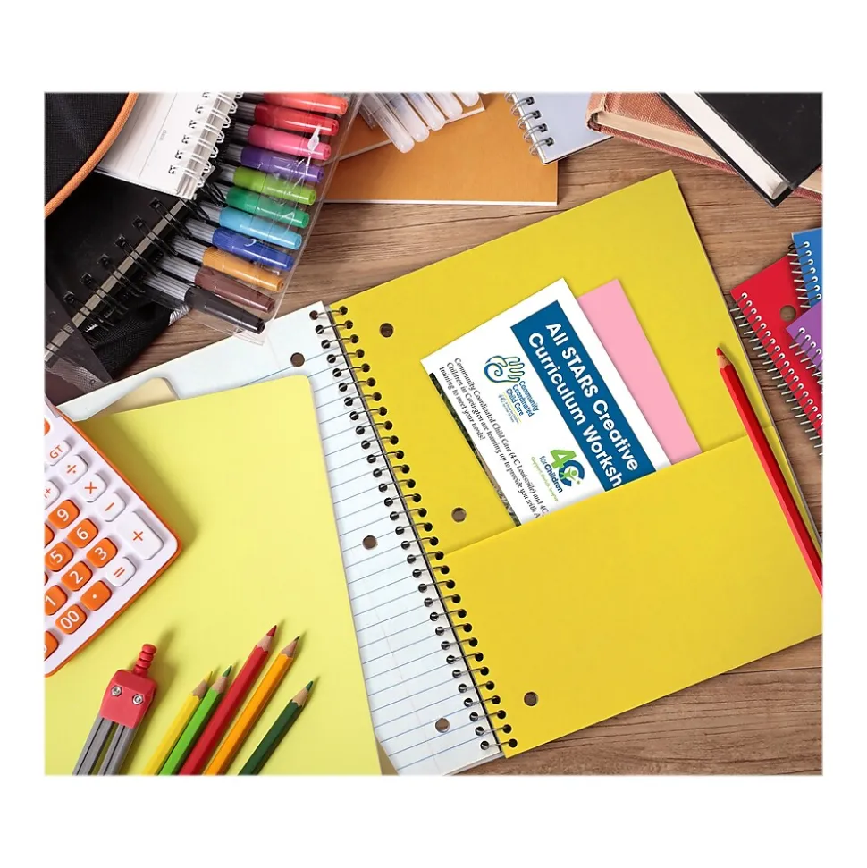 Better Office 3-Subject Notebooks, 8" x 10.5", College Ruled, 120 Sheets, 6/Pack (25736-6PK)