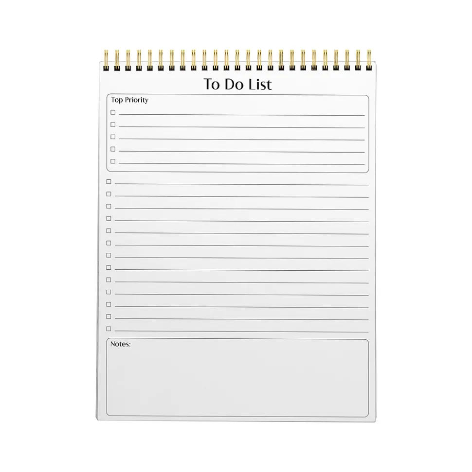 Better Office To-Do List Notepad, 8.5" x 11", Project-Ruled, White/Black, 50 Sheets/Pad (25822)
