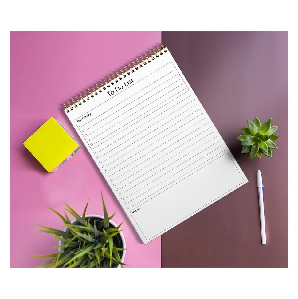 Better Office To-Do List Notepad, 8.5" x 11", Project-Ruled, White/Black, 50 Sheets/Pad (25822)