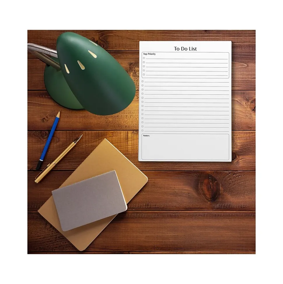 Better Office To-Do List Notepad, 8.5" x 11", Project-Ruled, White/Black, 50 Sheets/Pad (25832)