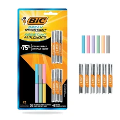 BIC Break Resistant Mechanical Pencil Lead and Eraser Refills, 12/Pack (LMV7PR42-AST)
