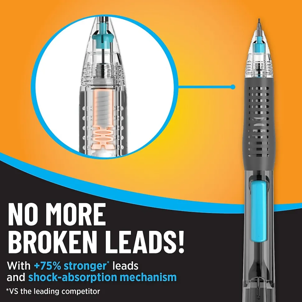 BIC Break-Resistant Mechanical Pencils, 0.7mm, #2 Medium Lead, 4/Pack (MV7PRP4-BLK)