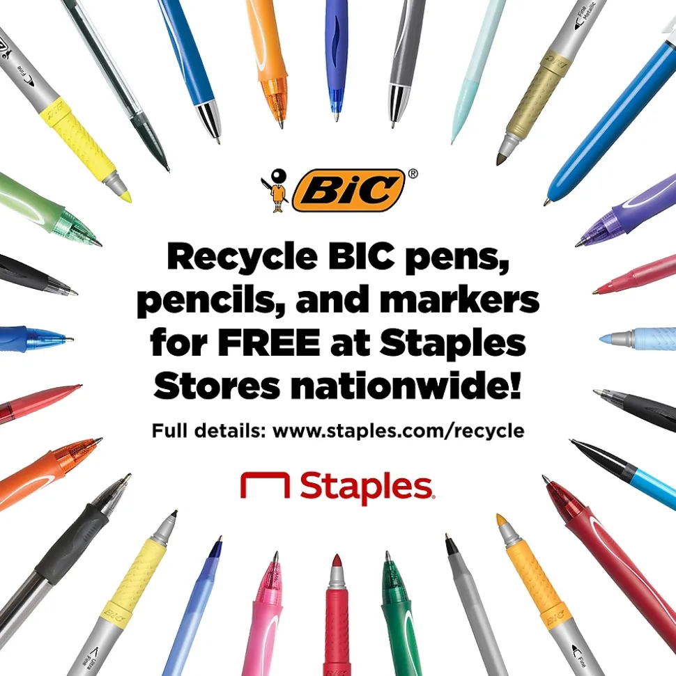 BIC Brite Liner Stick Highlighter, Chisel Tip, Assorted, 24/Pack (BL241AST)