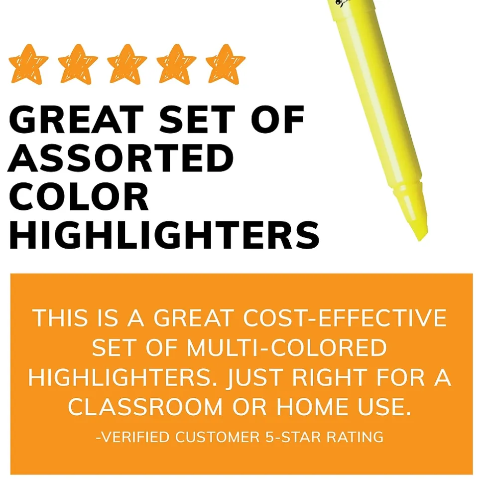 BIC Brite Liner Stick Highlighter, Chisel Tip, Assorted, 24/Pack (BL241AST)