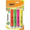 BIC Brite Liner Tank Highlighter, Chisel Tip, Assorted, 4/Pack (32318)