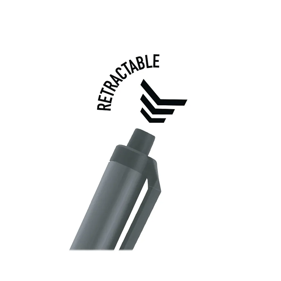 BIC Clic Stic Retractable Ballpoint Pen, Medium Point, Black Ink, 12/Case (CSM11-BLK)