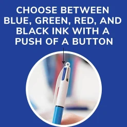 BIC 4-Color Retractable Ballpoint Pen, Medium Point, 1.0mm, Multicolor, Dozen (MM11-AST)