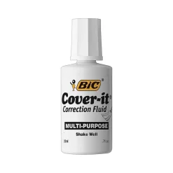 BIC Cover-it Correction Fluid, White (50367/WOC12-WHI)