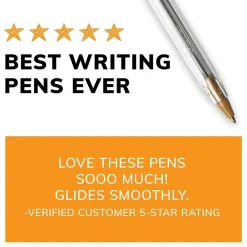 BIC Cristal Ballpoint Pens, Medium Point, Blue Ink, Dozen (10126/MS11BL)