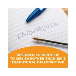 BIC Cristal Xtra Smooth Ballpoint Pen, Medium Point, Blue Ink, 24/Box, 6 Boxes/Pack (MS144E-BLU)