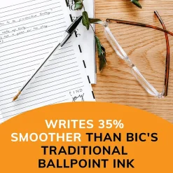 BIC Cristal Xtra Smooth Ballpoint Pen, Medium Point, Black Ink, 24/Box, 6 Boxes/Pack (MS144E-BLK)