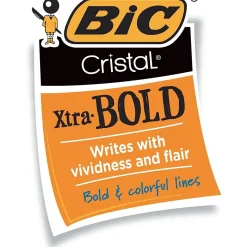BIC Cristal Xtra-Bold Ballpoint Pens, Bold Point, 1.6mm, Blue Ink, 24/Pack (MSBP241-BLU)