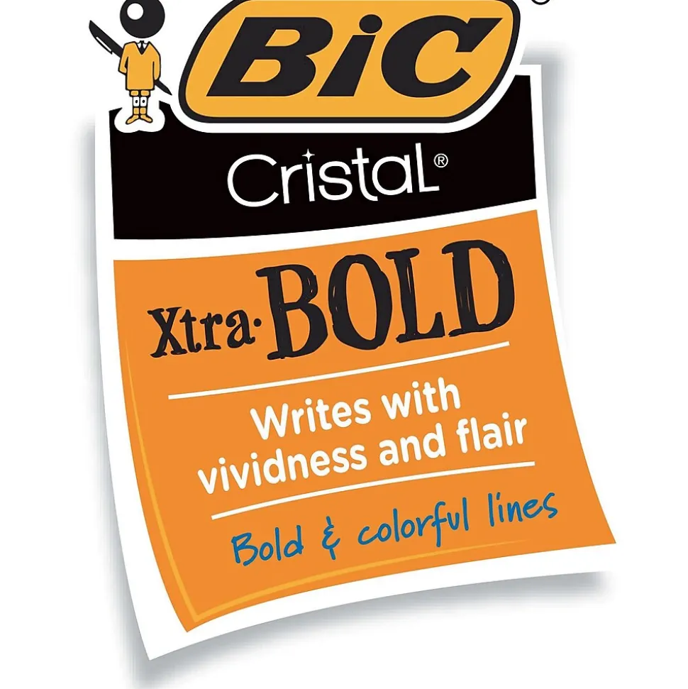 BIC Cristal Xtra-Bold Ballpoint Pens, Bold Point, 1.6mm, Blue Ink, 24/Pack (MSBP241-BLU)