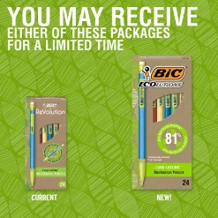 BIC Ecolutions Mechanical Pencils, 0.7mm, #2 Medium Lead, 24/Pack (MPE24-BLK)