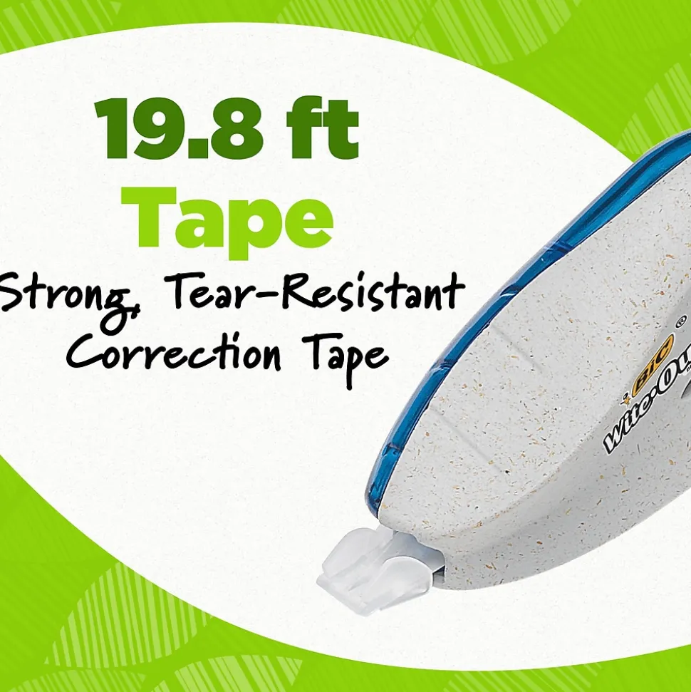BIC Ecolutions Wite-Out Brand Correction Tape, White, 2/Pack (WOET21-WHI)