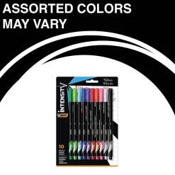 BIC Intensity Fineliner Felt Pens, Fine Point, Assorted Inks, 10/Pack (FPINFAP10-AST)