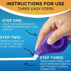 BIC Wite-Out Correction Tape, White, 4/Pack (50589)