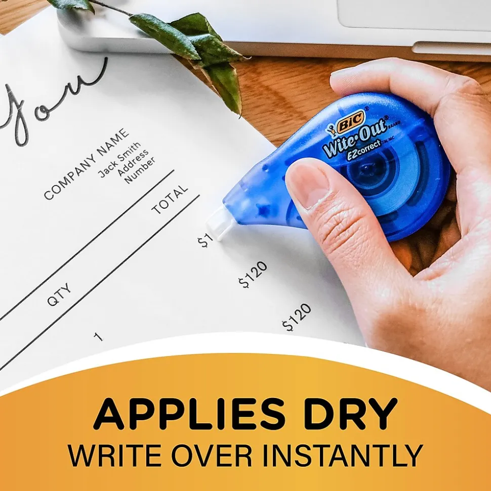 BIC Wite-Out EZ Correct Correction Tape, White, 10/Pack (50790)