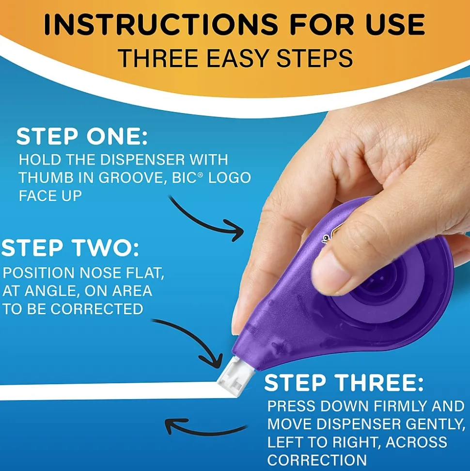 BIC Wite-Out EZ Correct Correction Tape, White, 10/Pack (50790)