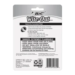 BIC Wite-Out Quick Dry Correction Fluid, 20 ml., White, 2/Pack (WOFQDP24-A-WHI)