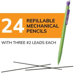 BIC Xtra Strong Mechanical Pencils, 0.9mm, #2 Hard Lead, 24/Pack (MPLWP241-BLK)