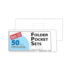 Blanks/USA® 8 7/8" x 4" 10 Pt. Right Folder With Two Pocket, Cast Coat White, 50/Pack