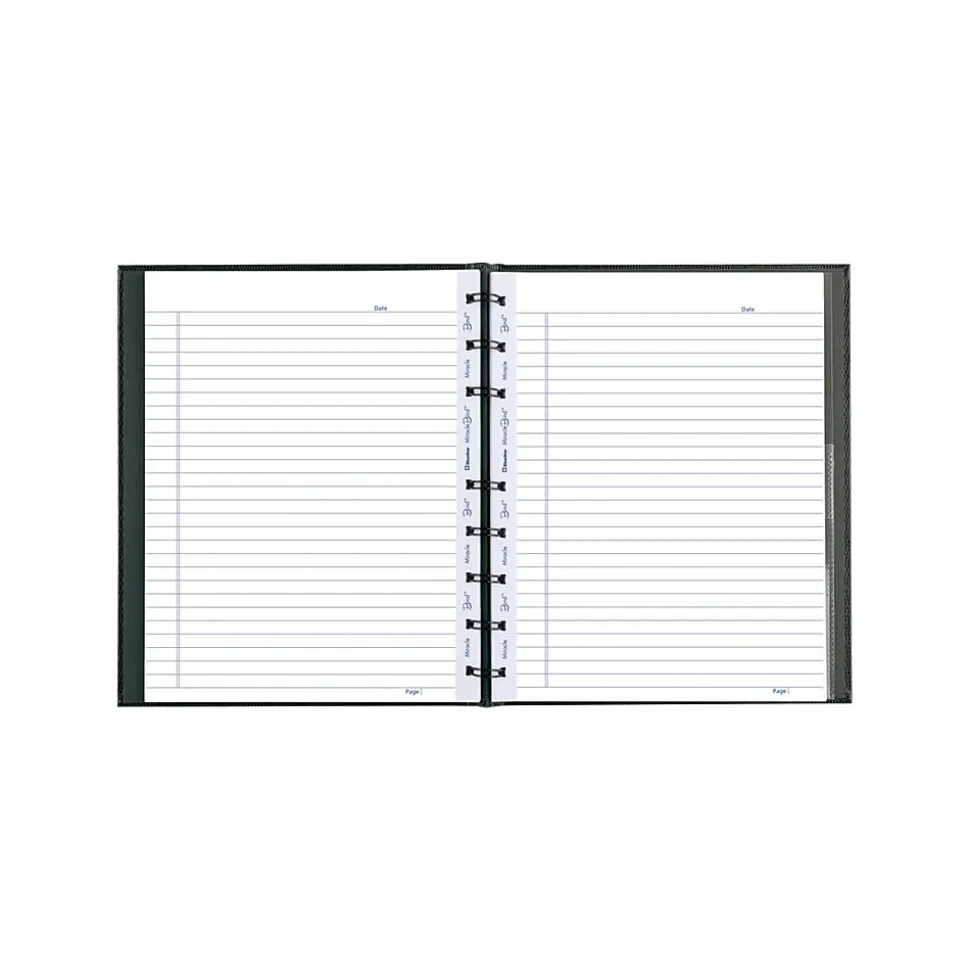 Blueline MiracleBind Professional Notebooks, 7.25" x 9.25", College Ruled, 75 Sheets, Black (AF9150.81)