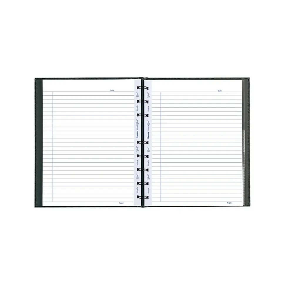Blueline MiracleBind Professional Notebooks, 7.25" x 9.25", College Ruled, 75 Sheets, Black (AF9150.81)