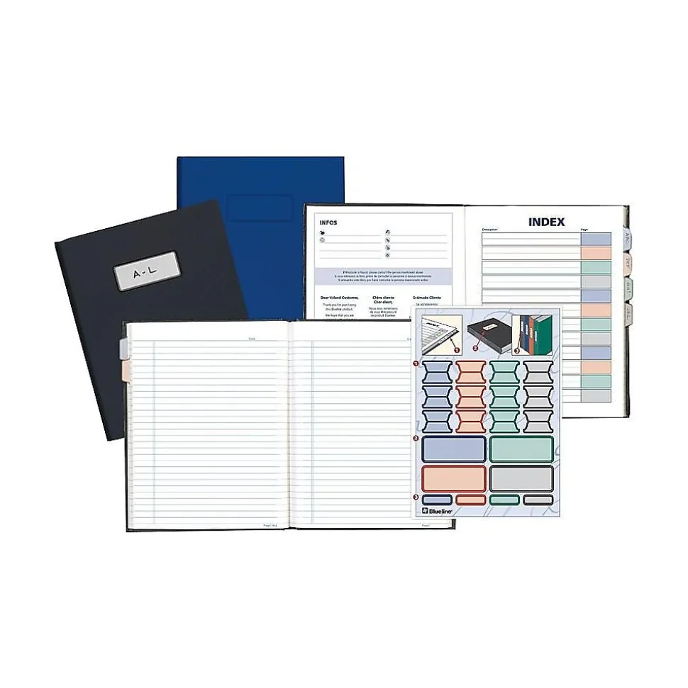 Blueline Professional Notebooks, 7.25" x 9.25", College Ruled, 96 Sheets, Black (A9)
