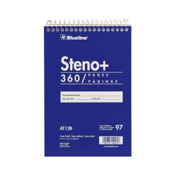 Blueline Steno+ Pad, 6" x 9", Pitman-Ruled, Blue, 180 Sheets/Pad (AT12B)