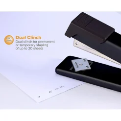 Bostitch Classic Metal Desktop Stapler, 20 Sheet Capacity, Black (B515BK)