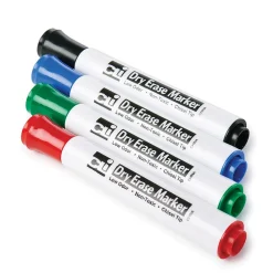 Charles Leonard Barrel Style Low Odor Dry Erase Markers, Chisel Tip, Assorted Colors, 4 Per Pack, 12 Packs (CHL47814-12)