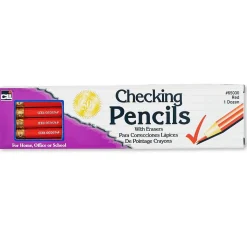 Charles Leonard Checking Pencil with Eraser, Red Lead, 12 Per Box, 12 Boxes (CHL65030-12)