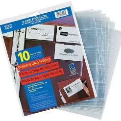 C-Line Business Card Refill Pages, Clear, 20 Cards/Page, 11" x 8 1/2", 10/Pk