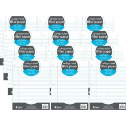 C-Line College Ruled Filler Paper, 8" x 10.5", 3-Hole Punched, 100 Sheets/Pack, 12/Bundle (CLI22031-12)