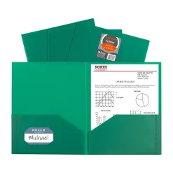 C-Line Heavy Duty 2-Pocket Portfolio Folder, Green (CLI33953)