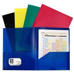 C-Line® Heavyweight, 2-Pocket Portfolio, Assorted Colors, 10 Per Pack, 2 Packs (CLI32950-2)