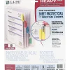 C-Line Heavyweight Sheet Protectors, 8-1/2" x 11", Assorted Colors, 5 Tab, 5/Set (5550)